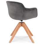 Paris Prix Fauteuil Design "Laurie" 80cm Gris & Naturel