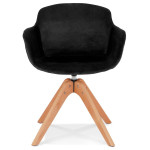 Paris Prix Fauteuil Design "Laurie" 80cm Noir & Naturel