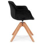 Paris Prix Fauteuil Design "Laurie" 80cm Noir & Naturel