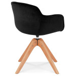 Paris Prix Fauteuil Design "Laurie" 80cm Noir & Naturel