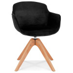 paris prix Fauteuil Design "Laurie" 80cm Noir & Naturel