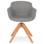Paris Prix Fauteuil Design "Militao" 80cm Gris & Naturel