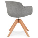 Paris Prix Fauteuil Design "Militao" 80cm Gris & Naturel