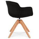 Paris Prix Fauteuil Design "Militao" 80cm Noir & Naturel