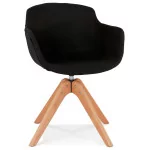 paris prix Fauteuil Design "Militao" 80cm Noir & Naturel