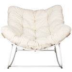 Paris Prix Fauteuil Design "Odin" 110cm Naturel & Blanc