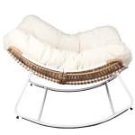 Paris Prix Fauteuil Design "Odin" 110cm Naturel & Blanc