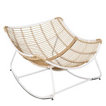 Paris Prix Fauteuil Design "Odin" 110cm Naturel & Blanc