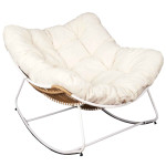 paris prix Fauteuil Design "Odin" 110cm Naturel & Blanc
