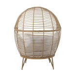 Paris Prix Fauteuil Design Ovale "Aciera" 148cm Naturel