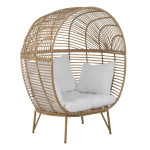 paris prix Fauteuil Design Ovale "Aciera" 148cm Naturel