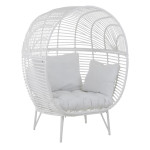 paris prix Fauteuil Design Ovale "Aciera" 151cm Blanc