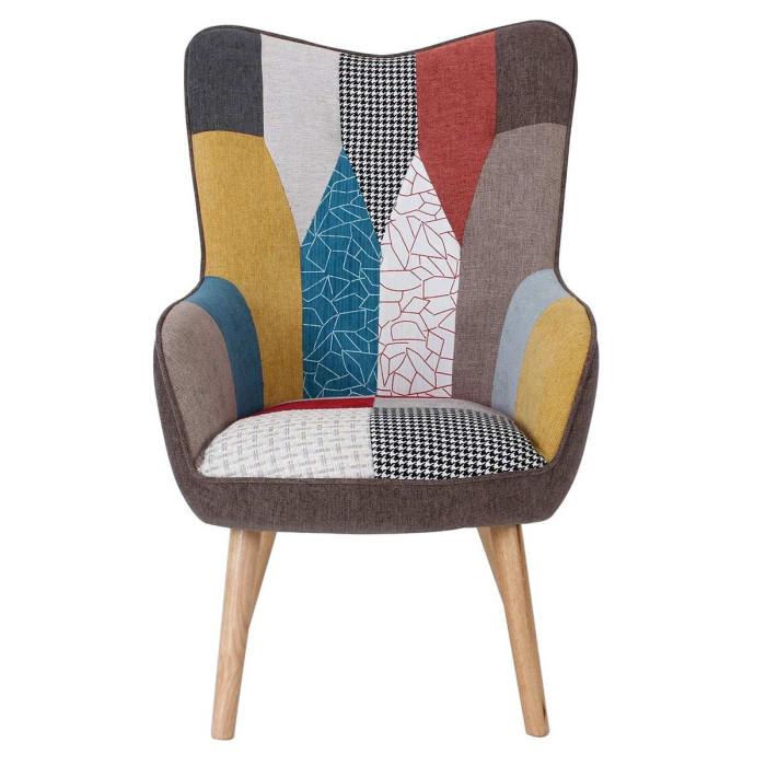 Paris Prix Fauteuil Design Patchwork "Artic" 100cm Multicolore