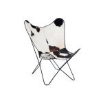 Paris Prix Fauteuil Design Peau De Vache "Papillon" 92cm Noir & Blanc