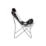 Paris Prix Fauteuil Design Peau De Vache "Papillon" 92cm Noir & Blanc
