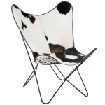 paris prix Fauteuil Design Peau de Vache "Papillon" 92cm Noir & Blanc