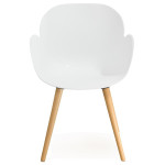 Paris Prix Fauteuil Design "Pikat" 84cm Blanc & Naturel