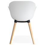 Paris Prix Fauteuil Design "Pikat" 84cm Blanc & Naturel