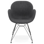 Paris Prix Fauteuil Design Tissu "Kapt" 85cm Gris Foncé