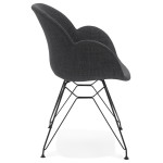 Paris Prix Fauteuil Design Tissu "Kapt" 85cm Gris Foncé