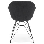 Paris Prix Fauteuil Design Tissu "Kapt" 85cm Gris Foncé