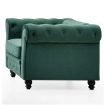 Paris Prix Fauteuil Design Velours "Chesterfield" 111cm Vert