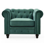 paris prix Fauteuil Design Velours "Chesterfield" 111cm Vert
