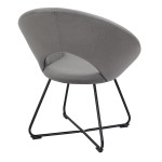 Paris Prix Fauteuil Design Velours Côtelé "Giulia" 84cm Gris