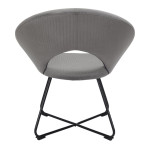 Paris Prix Fauteuil Design Velours Côtelé "Giulia" 84cm Gris
