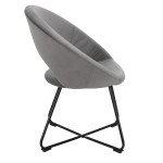 Paris Prix Fauteuil Design Velours Côtelé "Giulia" 84cm Gris