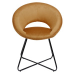 Paris Prix Fauteuil Design Velours Côtelé "Giulia" 84cm Jaune