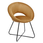 Paris Prix Fauteuil Design Velours Côtelé "Giulia" 84cm Jaune