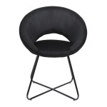 Paris Prix Fauteuil Design Velours Côtelé "Giulia" 84cm Noir