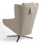 Paris Prix Fauteuil En Cuir Design "Toni" 100cm Taupe