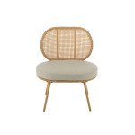 Paris Prix Fauteuil En Rotin Avec Coussin "Joa" 87cm Naturel