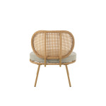 Paris Prix Fauteuil En Rotin Avec Coussin "Joa" 87cm Naturel