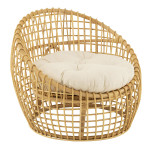 paris prix Fauteuil en Rotin & Coussin "Lise" 84cm Naturel