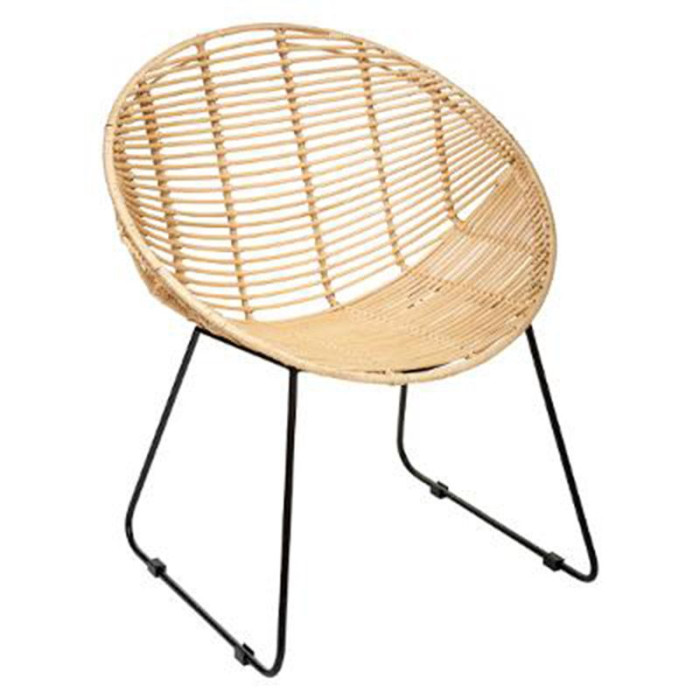 Paris Prix Fauteuil En Rotin Rond "Laora" 80cm Naturel