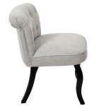 Paris Prix Fauteuil En Tissu Design "Eleonor" 68cm Gris & Noir