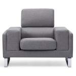 Paris Prix Fauteuil En Tissu "Ezekiel" 104cm Gris Clair