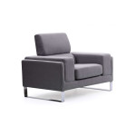 Paris Prix Fauteuil En Tissu "Ezekiel" 104cm Gris Clair