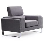 paris prix Fauteuil en Tissu "Ezekiel" 104cm Gris Clair