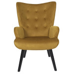 Paris Prix Fauteuil En Velours Côtelé "Giulia" 96cm Jaune