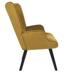 Paris Prix Fauteuil En Velours Côtelé "Giulia" 96cm Jaune