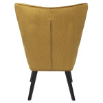 Paris Prix Fauteuil En Velours Côtelé "Giulia" 96cm Jaune