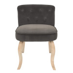 Paris Prix Fauteuil En Velours Design "Eleonor" 68cm Gris