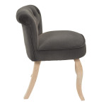 Paris Prix Fauteuil En Velours Design "Eleonor" 68cm Gris