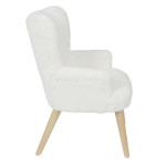 Paris Prix Fauteuil Enfant Imitation Fourrure "Helsinki" 63cm Blanc