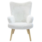 Paris Prix Fauteuil Imitation Fourrure "Helsinki" 100cm Blanc