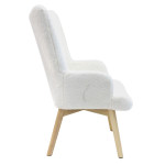 Paris Prix Fauteuil Imitation Fourrure "Helsinki" 100cm Blanc